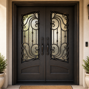 Impresionante Puerta Principal de Hierro Forjado para Hogares: Transforme el Atractivo de su Casa con Diseños Hechos a Mano y Personalizados - Product Image 2