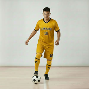 Conjunto de Uniforme de Fútbol Transpirable Personalizado OEM, Sublimado con Apliques, 100% Poliéster, Uniforme de Club para Unisex - Product Image 1