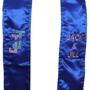 ผ้าพันคอสำเร็จการศึกษา Jack & Jill ปักลายตามสั่ง ผ้าคาดไหล่สำหรับพิธีการ ผ้าซาตินคุณภาพพรีเมียม ผ้าพันคอสำหรับบัณฑิต  ผ้าพันคอแสดงเกียรติยศแบบสั่งทำพิเศษ - Product Image 6