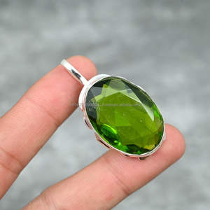 Pendentif en argent sterling 925, pendentif fait main péridot bijoux cadeau pour elle/lui cadeau de noël - Product Image 3