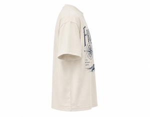Camiseta de Manga Corta Extra Grande para Hombre con Estampado de Brújula Ondulada, Cuello Redondo Informal, Algodón Jersey Transpirable - Product Image 4