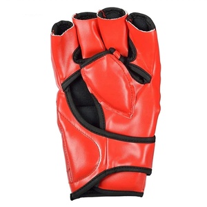 Guantes de MMA Rojos de Medio Dedo con Estampado de Dragón, Cierre de Velcro, Unisex, Equipo de Entrenamiento de Artes Marciales - Product Image 4
