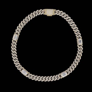 Collar de Cadena Cubana Estilo Rapper con Diamantes Moissanite VVS, Cadena de Eslabones Cubanos para Hombre, Joyería Fina - Product Image 3