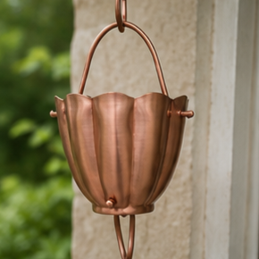 <b>Copper</b> Rain Chain Hanging Bucket Set Outdoor Garden Decor Simple Style - Product Image 6