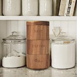 Conteneur à sucre et sel en bois artisanal avec logo personnalisé, cuillère incluse, compatible lave-vaisselle, pour ustensiles de cuisine, vente en gros, design moderne, sel - Product Image 4