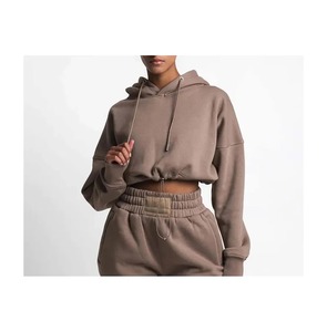 Sudadera Corta de Algodón para Mujer con Capucha, Logotipo Personalizado, Transpirable, con Cremallera, Tallas Grandes, Diseño OEM, Material de Seda, Top Ventas - Product Image 3