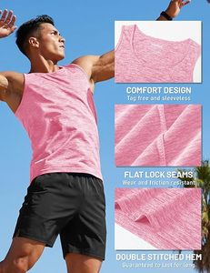 Débardeur sans manches pour homme, bleu clair imprimé, col rond, 100 % polyester, respirant, sportif, tissé, séchage rapide, vêtement décontracté - Product Image 2