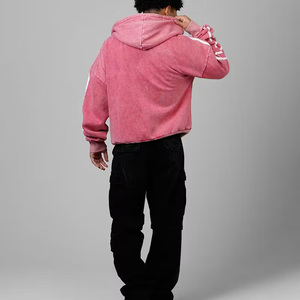 Relaxed Fit Acid Washed Hoodie Customizable Soft Cotton Pullover Washed Sweatshirt Casual Street Apparel For <b>Printing</b> - Product Image 6