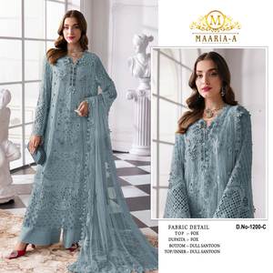 ชุดสาหรี่กะมีซผ้าจอร์เจตต์ฟ็อกซ์หลากสี ปักลายอย่างดี พร้อมผ้าซับในผ้าซาตินดัล ผ้าคลุมไหล่ฟ็อกซ์สีพาสเทล แห้งเร็ว เหมาะสำหรับงานแต่งงาน - Product Image 4