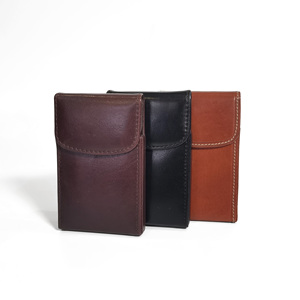 [Best Deal] Top Quality Castello Genuine Vegetable Tanned Leather Metal Card Case <b>Smart</b> <b>Wallet</b> Men's Slim Black Brown 5 Colors - Product Image 5