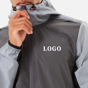 ชุดเซ็ตผู้ชายผ้าไนลอนยับแบบสั้น เสื้อฮู้ดกันลม ระบายอากาศได้ดี เหมาะสำหรับวิ่งออกกำลังกายช่วงฤดูใบไม้ผลิ - Product Image 5