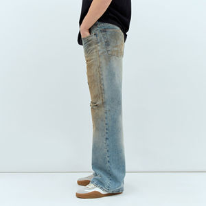 Jeans de Mezclilla Sólidos, Rectos, Oscuros, Casuales y Transpirables para Hombre, Venta al Por Mayor Directa de Fábrica, con Bordado, para Verano, Otoño e Invierno - Product Image 3