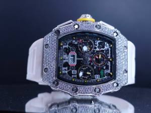 นาฬิกาข้อมือสแตนเลสสตีล สายยาง ดีไซน์หรูหรา ประดับเพชรโมอิสซาไนต์ VVS คุณภาพสูง พร้อมกลไกควอตซ์ ETA กันน้ำได้ 10 บาร์ เหมาะสำหรับธุรกิจ - Product Image 5