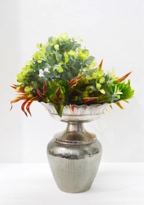 Look chic chaud Vase à fleurs nickelé avec support de Base de couleur bicolore métal aluminium fait Vase de table fantaisie à bon prix - Product Image 6