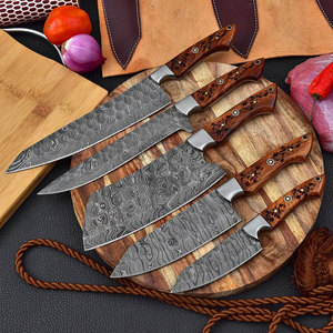 New Edition Custom Handmade Damascus Steel 5-Piece <b>Kitchen</b> Chef <b>Knives</b> Set Rosewood Handles Full Tang Ambidextrous Durable <b>Sharp</b> - Product Image 1