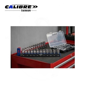 TAIWAN CALIBRE 1/4", 3/8" or 1/2" Dr. Trapezoid Single <b>Rail</b> Aluminum Socket Holder <b>Rack</b> - Product Image 3