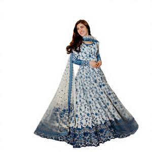 Hermoso Vestido Anarkali de Diseño Indio-Pakistaní en Tela Georgette con Bordado de Hilos y Lentejuelas, para Bodas, Casual, Tradicional, Ropa Femenina - Product Image 1
