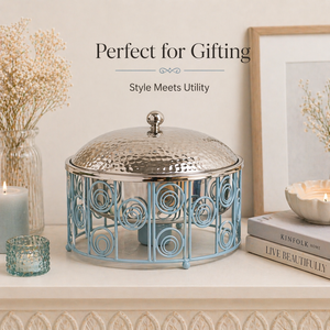 Luxury Iron Wire Mesh Serving Casserole with Stainless Steel Hotpot | Insulated Food <b>Warmer</b> for <b>Buffet</b> Catering Dining & Events - Product Image 3