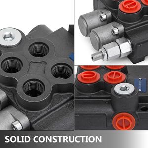 Valvola di Controllo Idraulica a 2 Bobine con Joystick, 11GPM, Valvola Direzionale Idraulica per Trattori a Doppia Azione per Sistemi Idraulici - Product Image 2