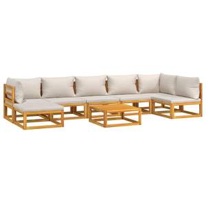 Conjunto de Muebles de Jardín en Gris Claro, Madera Natural para Comodidad al Aire Libre - Product Image 3