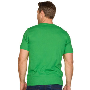 Camiseta Verde Lisa de Cuello Redondo con Cuello Acanalado Reforzado, Camiseta Heather CVC de Manga Corta con Cuello Redondo, Verde Kelly - Product Image 2