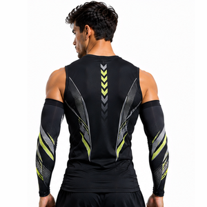 Mangas de compresión para hombre, personalizadas, deportivas, atléticas, para correr, ciclismo, fitness, entrenamiento, transpirables, elásticas, de soporte y protección. - Product Image 6