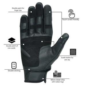 Guantes de Motocicleta Punchin Sports de Cuero Real y TPU, Antideslizantes, con Doble Parche de Gamuza en la Palma, Protección Completa para los Dedos, Pantalla Táctil, Cierre de Gancho y Bucle - Product Image 2