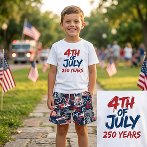 Wholesale Bathing Suit Kids Boys Board Shorts Boys 4th of July Print Designs <b>Elastic</b> Waist Swimming Trunks for Independence Days - Product Image 6