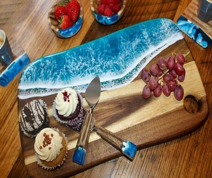 Cuenco Decorativo Hecho a Mano de Resina Epoxi y Madera de Acacia, Textura Natural, Fusión de Resina Transparente, Libre de BPA, para Diseño - Product Image 5