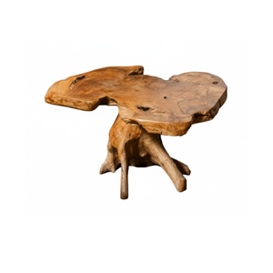 Ensemble de table basse en teck rustique ARTERRA Premium, tabourets en bois naturel, meubles artisanaux faits à la main pour salon, maison, hôtels/villas - Product Image 2
