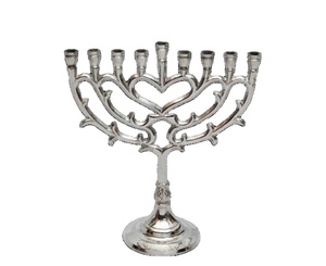 เชิงเทียนโคมอลูมิเนียมทำด้วยมือเชิงเทียน Hanukkah แบบดั้งเดิมของชาวยิว Hanukkah candelabrum - Product Image 1