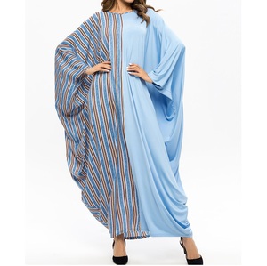 Abaya Maxi pour Femmes Grande Taille, à Col Ouvert, Imprimé Pois, Manches Chauve-Souris, Coupe Ample, Modeste, Kaftan Musulman, Abayas Omanais pour Filles - Product Image 6