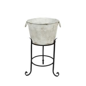 Elegantes cubetas de metal galvanizado para vino con soporte para enfriar bebidas, cerveza y champán, perfectas para fiestas y eventos a precio económico. - Product Image 1