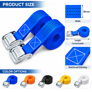 Sangle de fixation à boucle cam 50 mm en polyester 800 kg sans crochet pour la sécurisation de charges lourdes, usage intensif, fournisseur d'usine, fournisseur OEM - Product Image 4