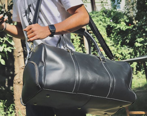 Custom Made Club Hub Industries Genuine <b>Leather</b> Eco-friendly Sports Duffle Laptop <b>Bag</b> 50-70L Capacity Business Retro Style - Product Image 3