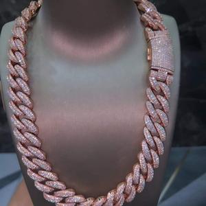 Exclusive 925 Sterling <b>Silver</b> Rhodium Plated Moissanite Hip Hop Style Tennis Necklace VVS Brilliant Cut Sparkling Diamond Look - Product Image 3