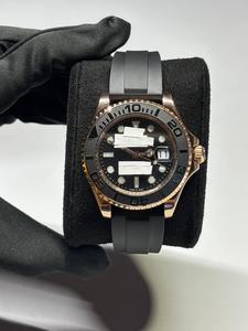 Reloj Automático Infinity Gems Full Quartz con Esfera Azul, Correa Negra de Acero Inoxidable de 20 mm, Diseño Simple, Lujoso, Resistente al Agua 3BAR, Estilo Hip-Hop - Product Image 1