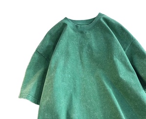 Camisetas ligeras lavadas con ácido a precio de venta al por mayor personalizadas, 100% camisetas de algodón con aspecto de hombros caídos, camisetas cortas largas con estampado de logotipo - Product Image 1