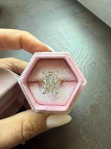 Radiant Cut Moissanite Diamond Engagement <b>Ring</b> 925 <b>Silver</b> Gold <b>Solitaire</b> plated Gemstone <b>Ring</b> for Women - Product Image 6