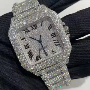 Reloj Mecánico Cuadrado con Moissanita, Esfera de Acero Inoxidable, Visualización de Fecha con Números Romanos para Hombre - Product Image 2