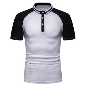 Polo pour homme à blocs de couleur, manches courtes, tricoté, décontracté, design uni, coupe classique, boutons sur le devant - Product Image 4