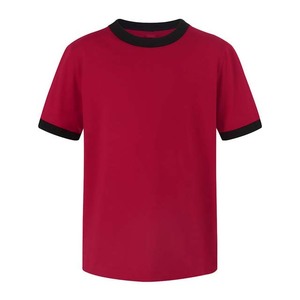 Wholesale Price Custom Logo <b>T</b> <b>Shirt</b> <b>Plain</b> Oversize <b>Printing</b> Embroidery Blank <b>T</b>-<b>shirt</b> Cotton Best Price 220g Red Ringer <b>T</b> <b>Shirts</b> - Product Image 1
