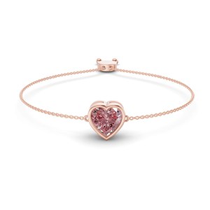 Bracelet ajustable pour femme avec diamant rose vif Kyra taille cœur serti clos, or 14 carats (3/4 ct) Tw. Bijoux pour femmes - Product Image 1