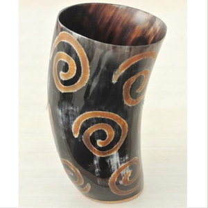 Cuerno de buey natural hecho a mano estilo vikingo para beber café y vino, ecológico, venta al por mayor - Product Image 1