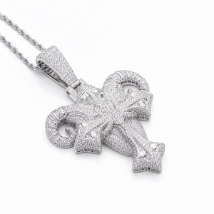 เครื่องประดับฮิปฮอปสไตล์ GRA Certified ชุบทองคำขาว 10K ประดับเพชร VVS1 Moissanite แบบ Iced Out สไตล์วินเทจสำหรับผู้ชาย - Product Image 3