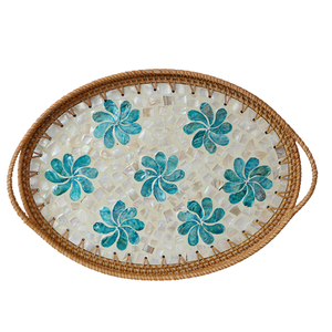Wholesale <b>Vietnam</b> New Design Rattan Tray with Mother of Pearl Inlay Decoration for Home or Hotel Elegant <b>Lacquerware</b> - Product Image 3