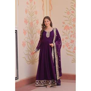 Vestido de poliéster de diseñador y hermosa dupatta para fiestas, elegante salwar kameez - Product Image 3