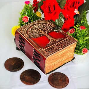 Tree of <b>Life</b> Leather Travel <b>Journal</b> for Women & Men with Lock-A5 Size Premium Vintage Deckle Paper Gift Edition - Product Image 3