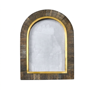 Handmade <b>Photo</b> <b>Frame</b> Wholesale Custom OEM ODM Textured Horn Brass Inner Border Arched Picture <b>Frame</b> DECORYUG - Product Image 1