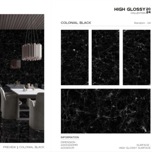 Carreaux de sol et de mur en porcelaine haute brillance de luxe 60x120cm, grandes dalles pour villa, hôtel, bureau et bâtiment commercial - Product Image 1